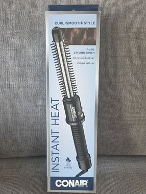 Conair Instant Heat 3/4" Styling‎ Brush - Black, New In Box, 25 Heat Settings